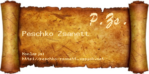 Peschko Zsanett névjegykártya